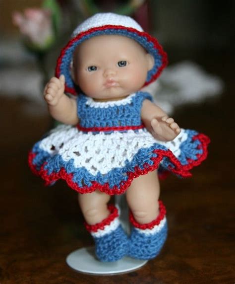 Blue/red/white Crochet Hat .